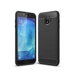 Samsung Galaxy J4 2018 J400 Case Carbon Fiber Design TPU Flexible Soft Black