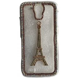 Samsung Galaxy S4 i9500 / i9505 Glamour Case Strass Eiffel Pink