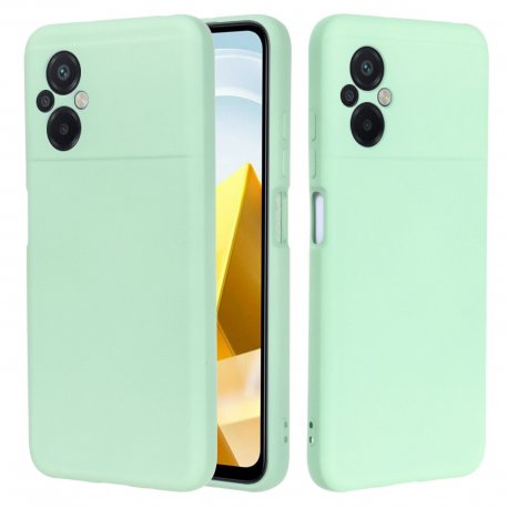 Xiaomi Pocofone M5 Silky And Soft Touch Silicone Cover Full Camera Protection Mint