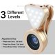 MBaccess 036 2 in 1 Cell Phone Lens With Beauty LED Flash Light Gold