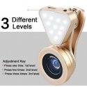 MBaccess 036 2 in 1 Cell Phone Lens With Beauty LED Flash Light Gold