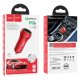 Hoco Z38 Resolute PD20W + QC3.0 Car Charger Red
