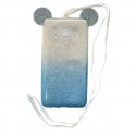 Samsung Galaxy A5 2016 A510 Silicone Case Mickey Mouse Ears Glitter Silver-Blue