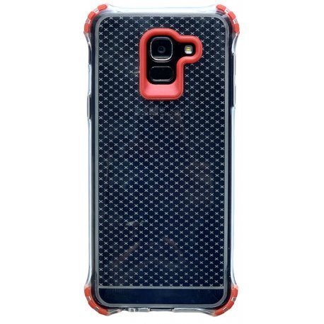 Samsung Galaxy A6 A600 Armor Case Transperant Red