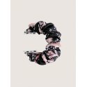 Apple Watch Ruched Graphic Fabric Fashion Wrist Belt 42/44/45mm Flowers Black