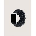 Apple Watch Ruched Graphic Fabric Fashion Wrist Belt 42/44/45mm Polka Dots Black