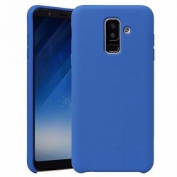Samsung Galaxy A6 Plus A605 Silky And Soft Touch Silicone Cover Blue