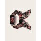 Apple Watch Ruched Graphic Fabric Fashion Wrist Belt 42/44/45mm Flowers Black