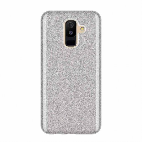 Samsung Galaxy A6 Plus A605 Back Glitter Case Silver