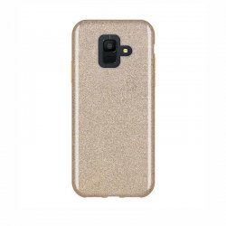 Samsung Galaxy A6 Plus A605 Back Glitter Case Gold