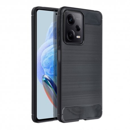 Xiaomi Redmi Note 12 5G/Poco X5 5G Case Carbon Fiber Design TPU Flexible Soft Black