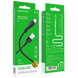 Borofone BX51 Triumph Charging Data Cable USB to Micro-USB 1m Current Up To 2.4A Black