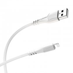 Borofone BX37 Wieldy Charging Data Cable For Lightning 1m PVC Connectors White