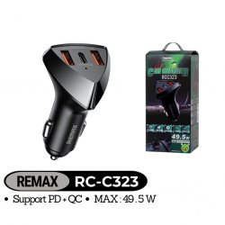 Remax RCC323 2Usb+Type-C Car Charger 49.5W Power Output