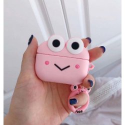 Airpods Pro Hang Silicone Case Cute Frog Pink