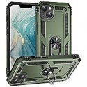IPhone 14 Pro Max Hybrid Shockproof Armor Case with Stand Metal Ring Green