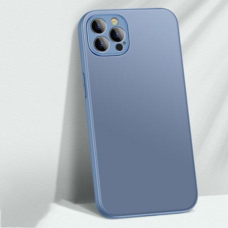 IPhone 14 AG Matte Glass Silicone Case Blue