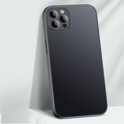 IPhone 12 AG Matte Glass Silicone Case Black