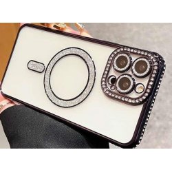 IPhone 14 Luxury Diamond MagSafe Case Black