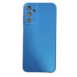 Samsung Galaxy A14 A146 Metal Satin Effect Soft Case Full Camera Protection Blue