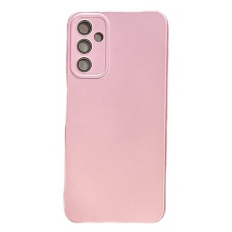 Samsung Galaxy A14 A146 Metal Satin Effect Soft Case Full Camera Protection Pink