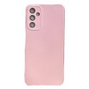 Samsung Galaxy A14 A146 Metal Satin Effect Soft Case Full Camera Protection Pink