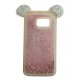 Samsung Galaxy S6 Edge G925 Liquid Glitter Case Mickey Mouse Ears Pink