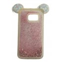 Samsung Galaxy S6 Edge G925 Liquid Glitter Case Mickey Mouse Ears Pink