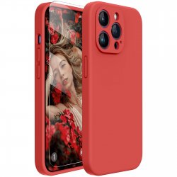 IPhone 14 Pro Silky And Soft Touch Silicone Cover Full Camera Protection Red