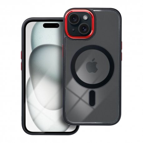 IPhone 15 Luxury MagSafe Case Black Red