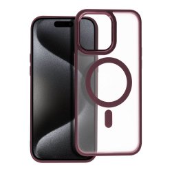 IPhone 15 Pro Luxury MagSafe Case Plum Red