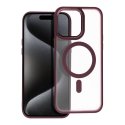 IPhone 15 Pro Luxury MagSafe Case Plum Red
