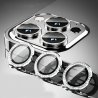 IPhone 15/15 Plus Ring Camera Protective Tempered Glass Glitter Silver