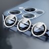 IPhone 15/15 Plus Ring Camera Protective Tempered Glass Glitter Light Blue