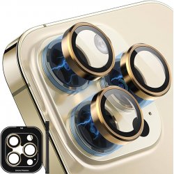 IPhone 15/15 Plus Ring Camera Protective Tempered Glass Gold