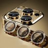 IPhone 15 Pro/15 Pro Max Ring Camera Protective Tempered Glass Glitter Gold