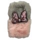 Samsung Galaxy S7 Edge G935 Back Case Faux Fur Hair Soft Warm Pink Grey