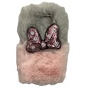 Samsung Galaxy S7 Edge G935 Back Case Faux Fur Hair Soft Warm Pink Grey