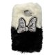 Samsung Galaxy S7 Edge G935 Back Case Faux Fur Hair Soft Warm White Black