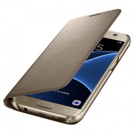 Samsung Galaxy S7 Edge G935 Flip Wallet Cover Case Gold