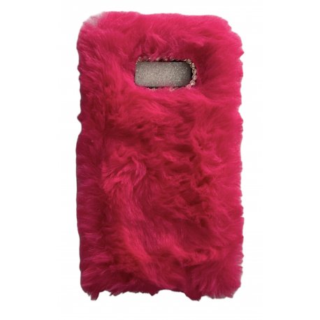Samsung Galaxy S8 G950 Back Case Faux Fur Hair Soft Warm Hot Pink