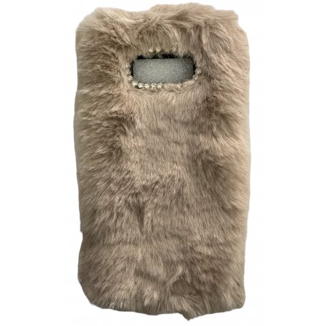Samsung Galaxy S8 G950 Back Case Faux Fur Hair Soft Warm Beige
