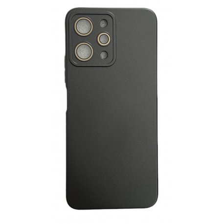 Xiaomi Redmi 12 Metal Satin Effect Soft Case Full Camera Protection Black