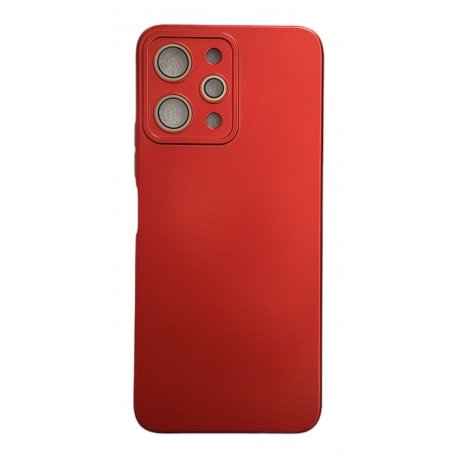 Xiaomi Redmi 12 Metal Satin Effect Soft Case Full Camera Protection Red