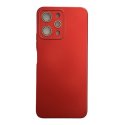 Xiaomi Redmi 12 Metal Satin Effect Soft Case Full Camera Protection Red