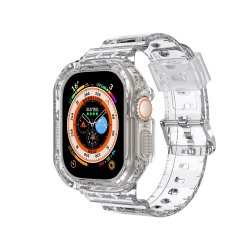 Apple Watch Silicone Strap Clear + Case 45mm
