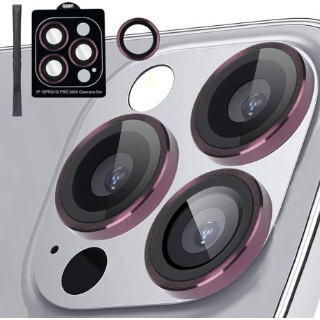 IPhone 15/15 Plus Ring Camera Protective Tempered Glass Dark Red