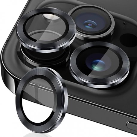 IPhone 15 Pro/15 Pro Max Ring Camera Protective Tempered Glass Black