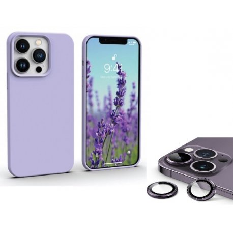 IPhone 13 Pro Max Silky And Soft Touch Finish Silicone Case Lila with Camera Protectors