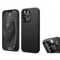IPhone 13 Pro Max Silky And Soft Touch Finish Silicone Case Black with Camera Protectors